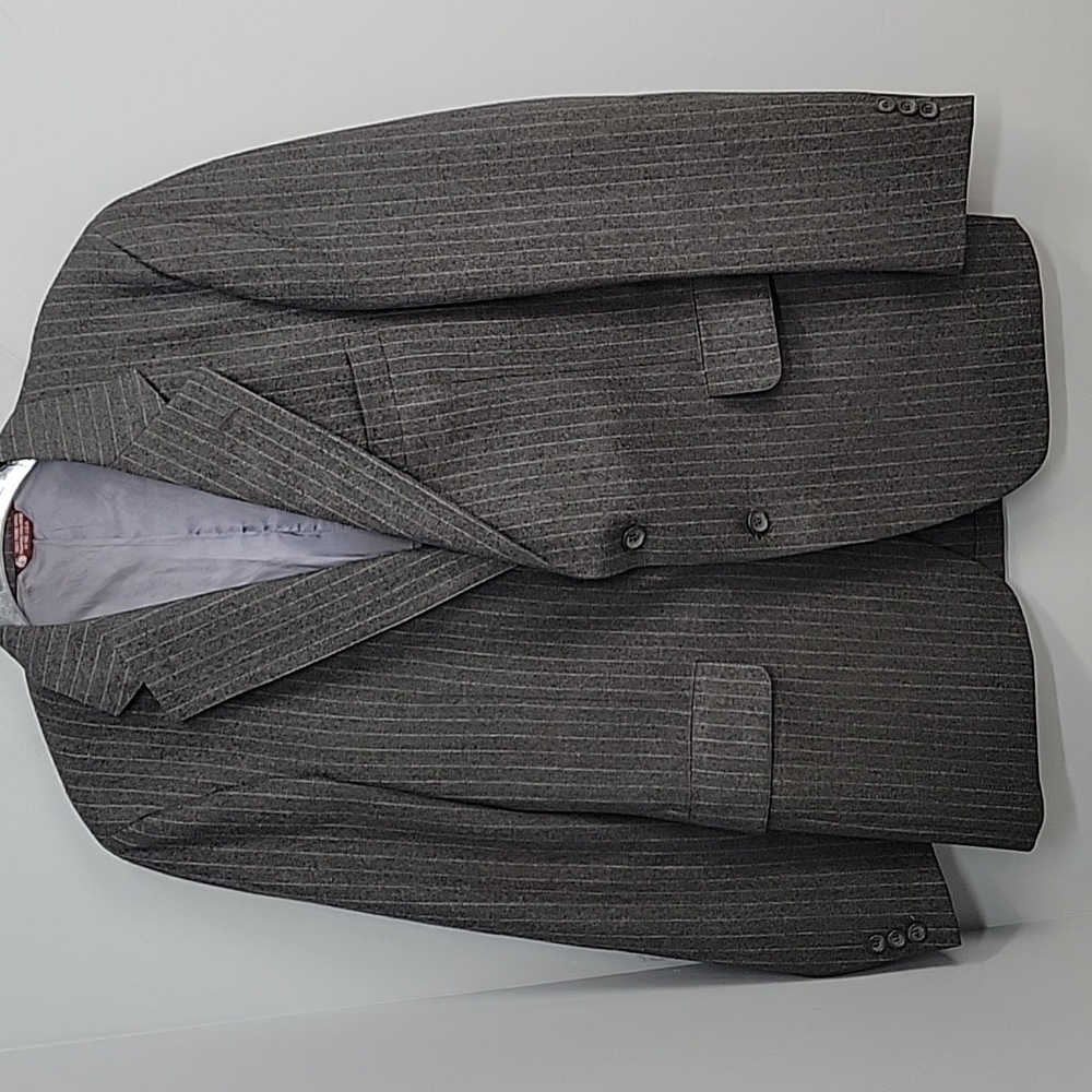 JOS A BANK Gray Pink Stripe Wool Suit Jacket Sport Coat
